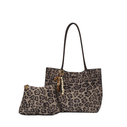 Leisure Large Capacity Leopard Print Hand-held Tote Shoulder Bag