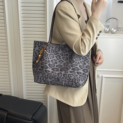 Leisure Large Capacity Leopard Print Hand-held Tote Shoulder Bag